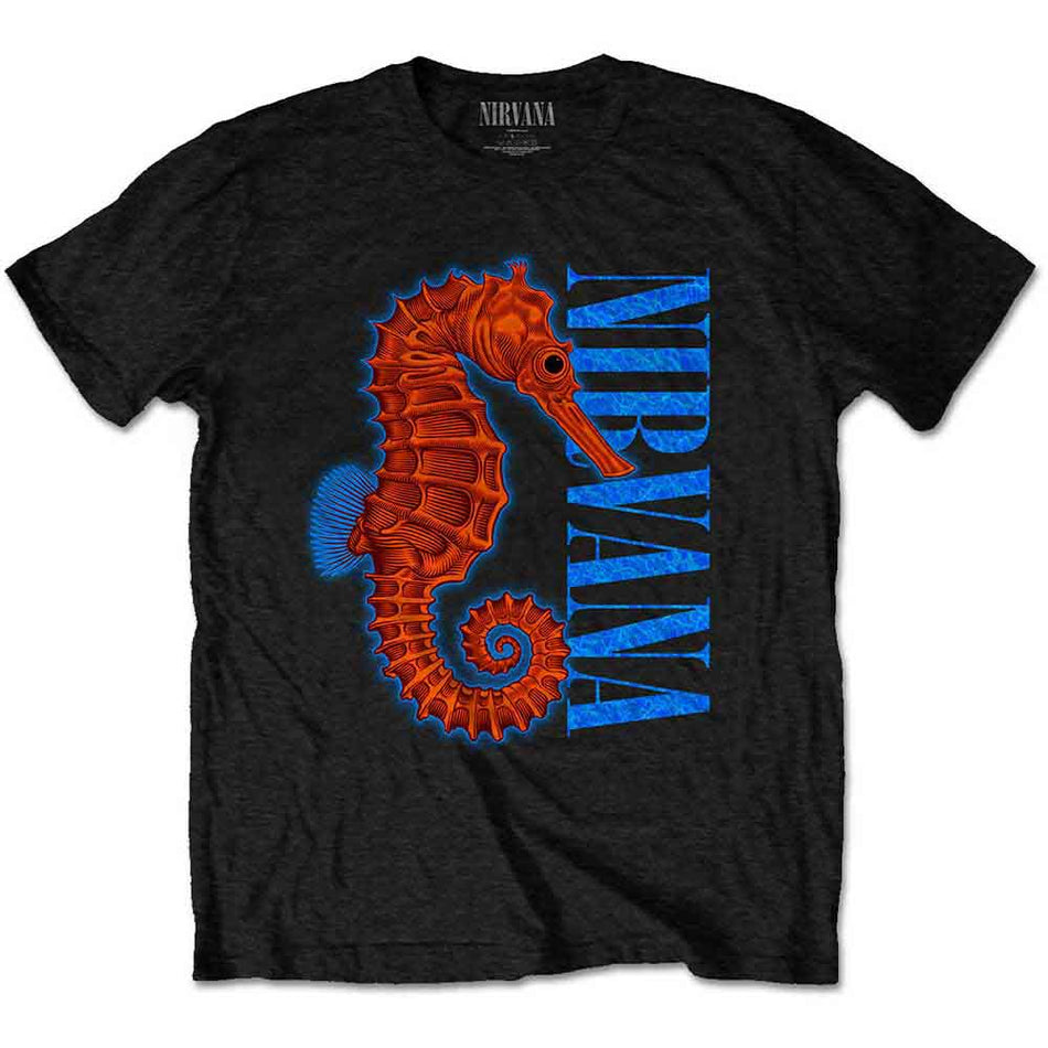 Nirvana Unisex T-Shirt: Seahorse (Black)