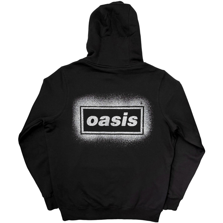 Oasis Unisex Pullover Hoodie: Spray Live '25 World Tour (Black) (Back Print & Ex-Tour)