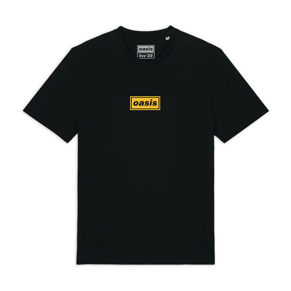 Oasis Unisex T-Shirt: East Rutherford Half Faces Fan Store (Black) (Back Print & Ex-Tour)