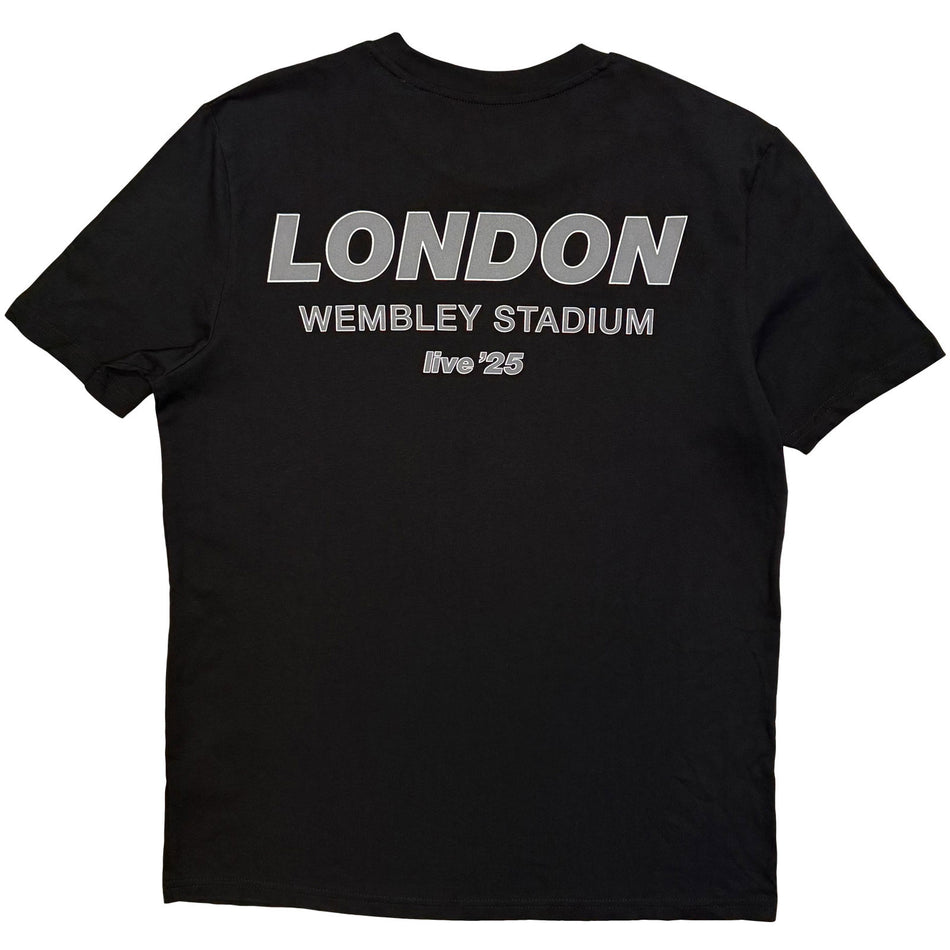 Oasis Unisex T-Shirt: London City Pop Up (Black) (Back Print & Ex-Tour)