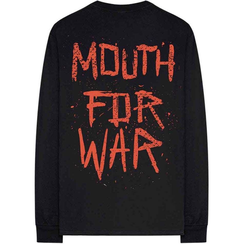 Pantera Unisex Long Sleeve T-Shirt: Mouth For War (Black) (Back Print)
