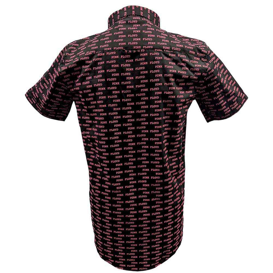 Pink Floyd Unisex Casual Shirt: Courier Pattern (Black) (All Over Print) (LOS)