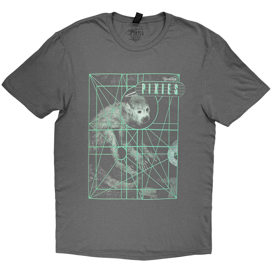 Pixies Unisex T-Shirt: Monkey Grid (Charcoal Grey)
