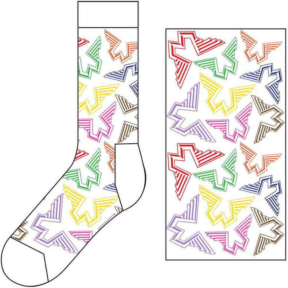 Paul McCartney Unisex Ankle Socks: Wings Logos (White) (UK Size 7 - 11)