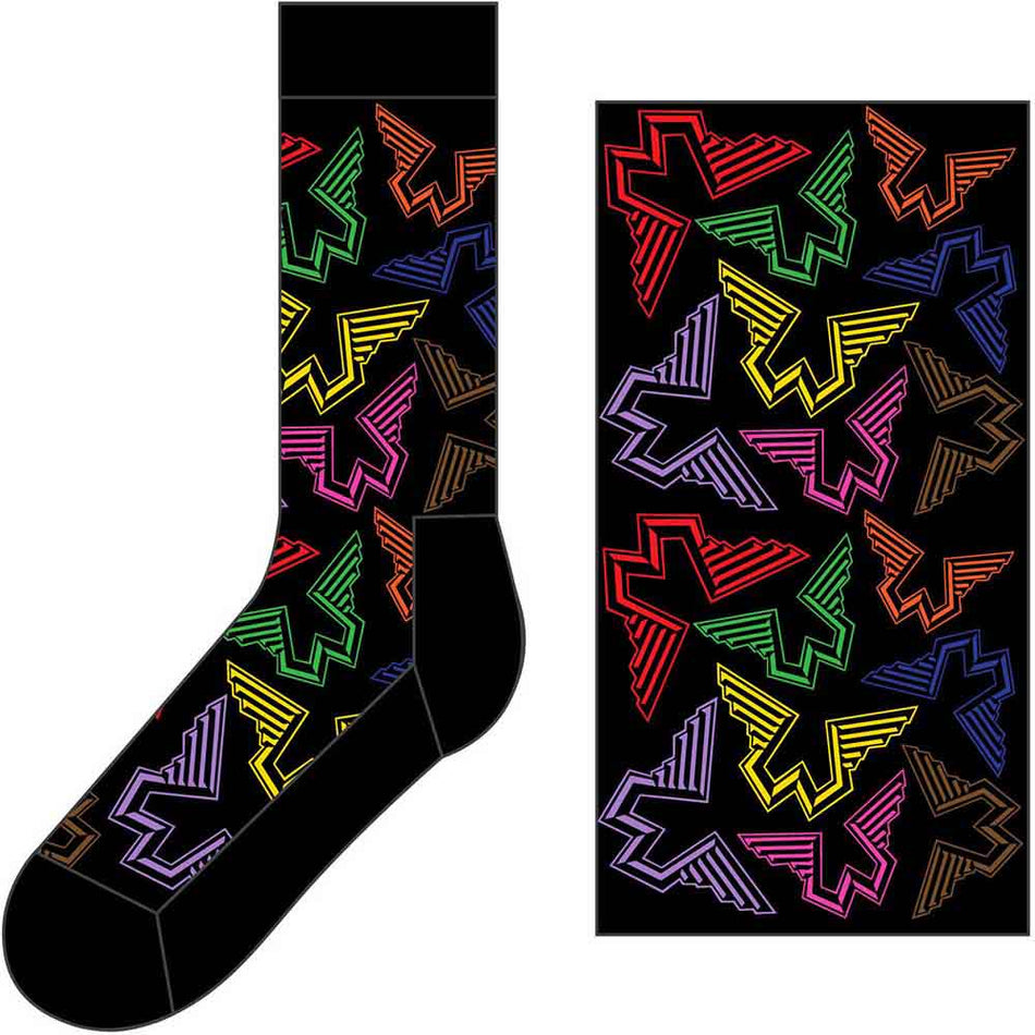 Paul McCartney Unisex Ankle Socks: Wings Logos (Black) (UK Size 7 - 11)
