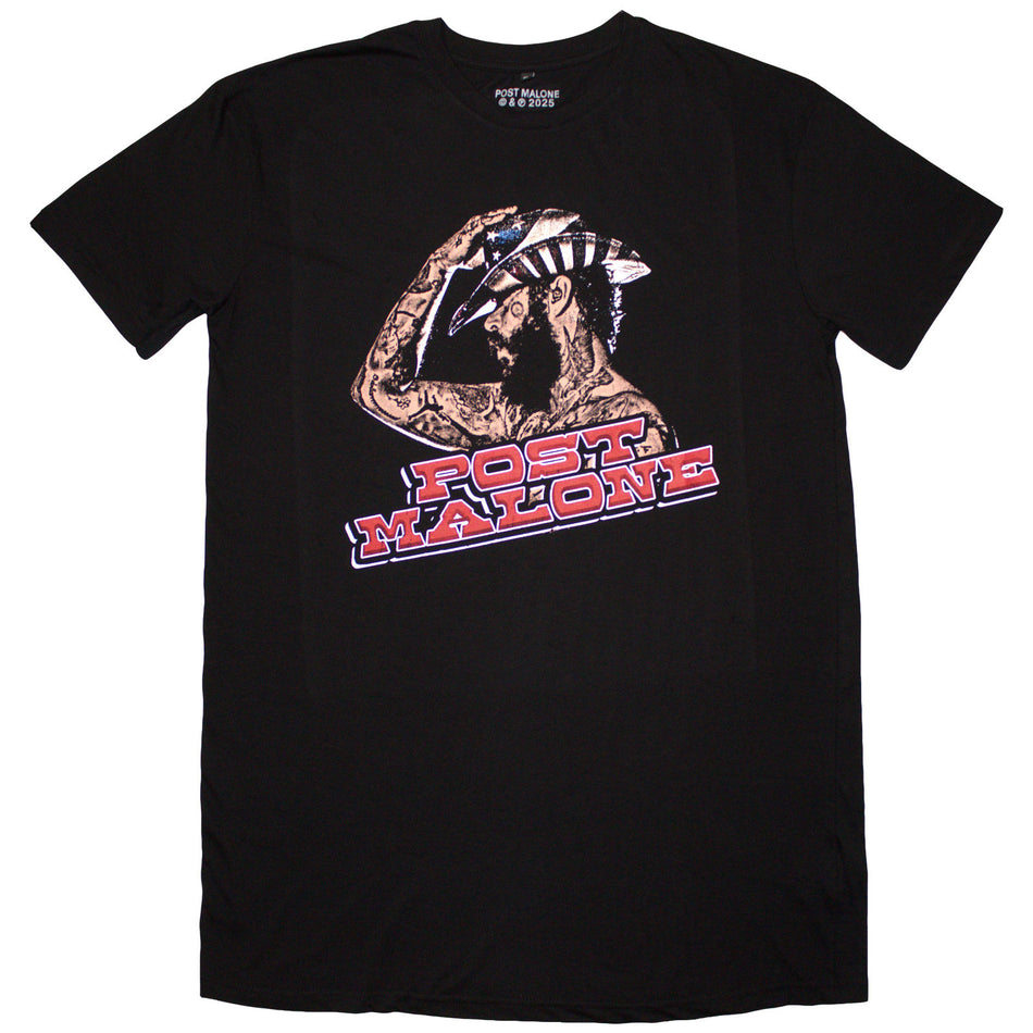 Post Malone Ladies T-Shirt Dress: Cowboy Hat (Black)