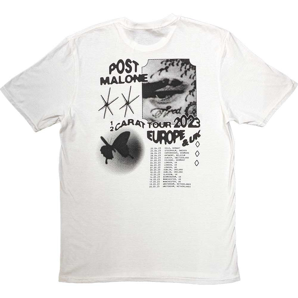 Post Malone Unisex T-Shirt: Collage (White) (Back Print & Ex-Tour)