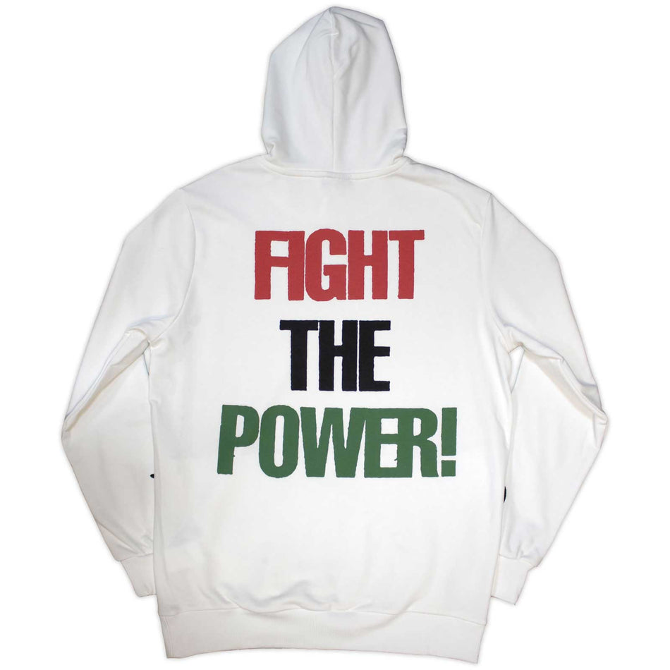 Public Enemy Unisex Pullover Hoodie: Fight The Power (White) (Back Print)