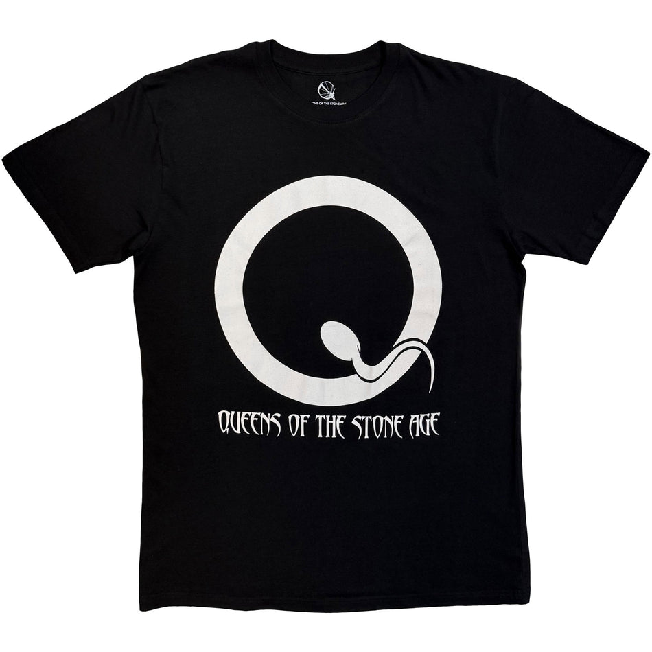 Queens Of The Stone Age Unisex T-Shirt: Sperm Logo Mono (Black)
