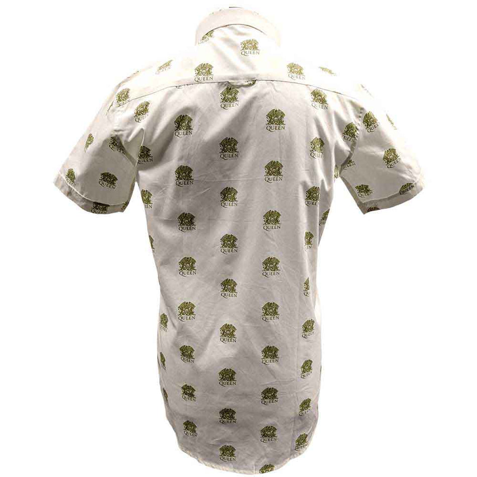 Queen Unisex Casual Shirt: Crest Pattern (White) (All Over Print) (LOS)