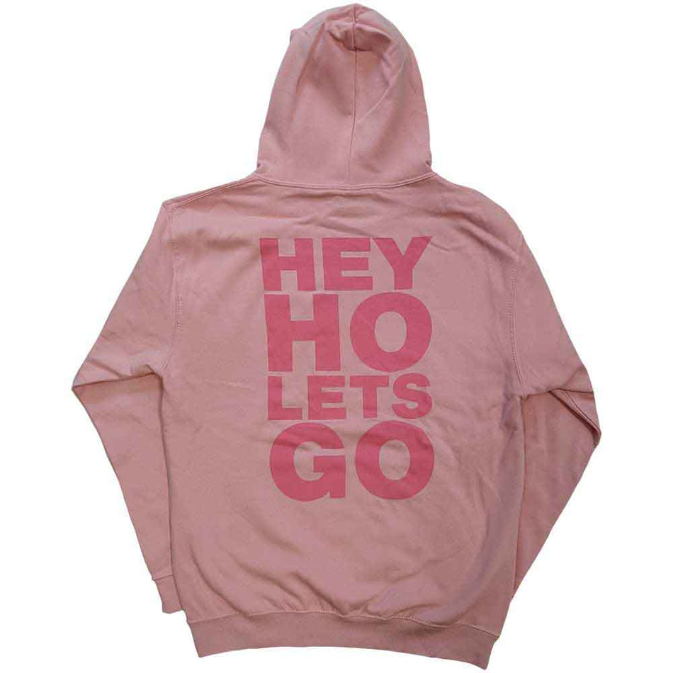 Ramones Unisex Pullover Hoodie: Pink Hey Ho Seal (Pink) (Back Print)