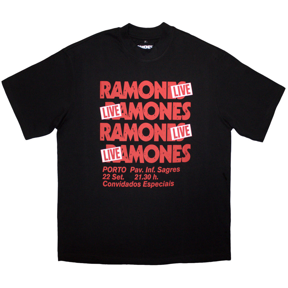 Ramones Unisex Oversized Boxy T-Shirt: Concert (Black)