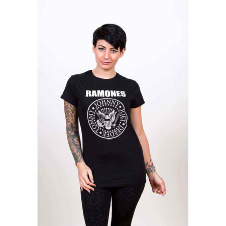 Ramones Ladies T-Shirt: Seal (Black) (Skinny Fit)