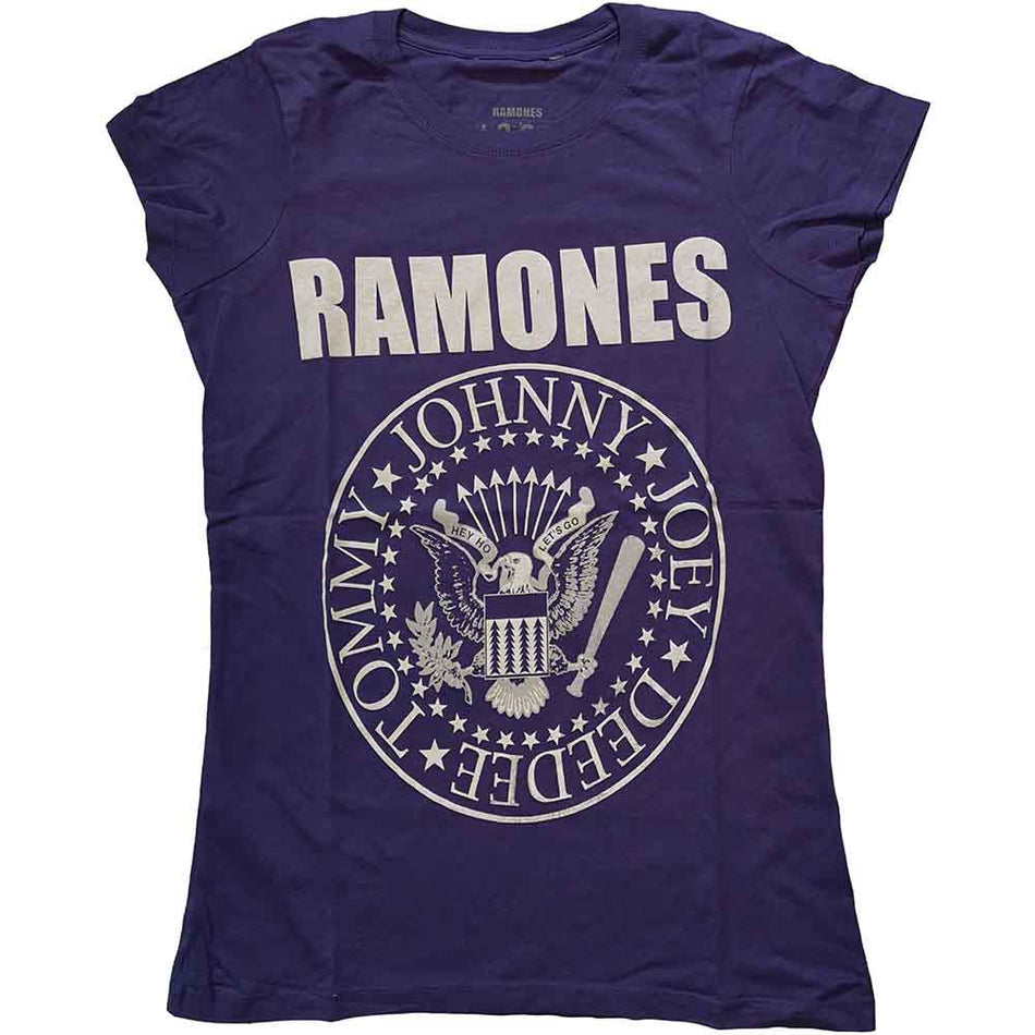 Ramones Ladies T-Shirt: Presidential Seal (Purple) (LOS)
