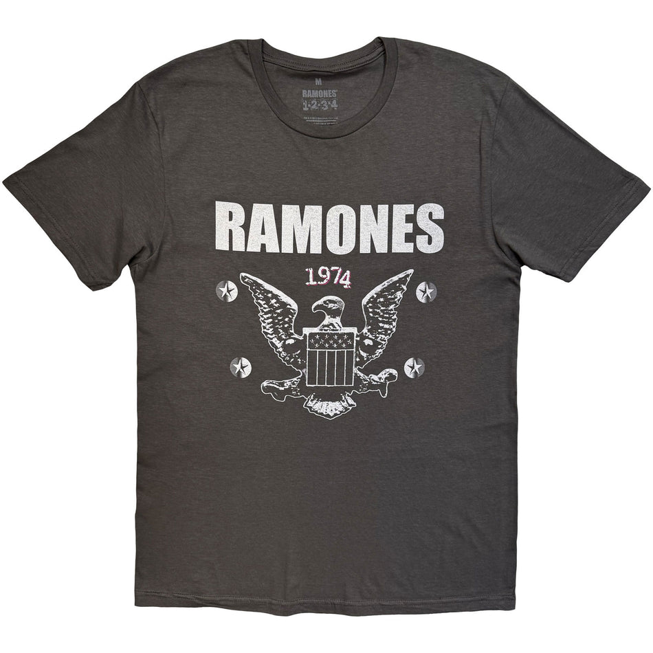 Ramones Unisex T-Shirt: 1974 Eagle (Charcoal Grey)