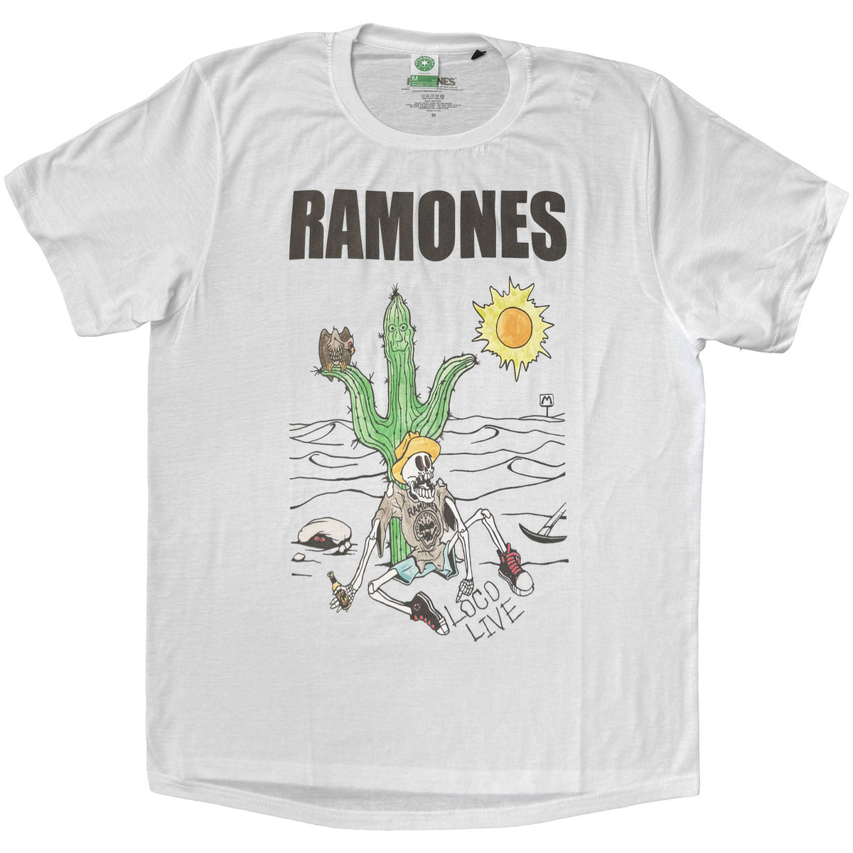 Ramones Ladies T-Shirt: Loco Live (White)
