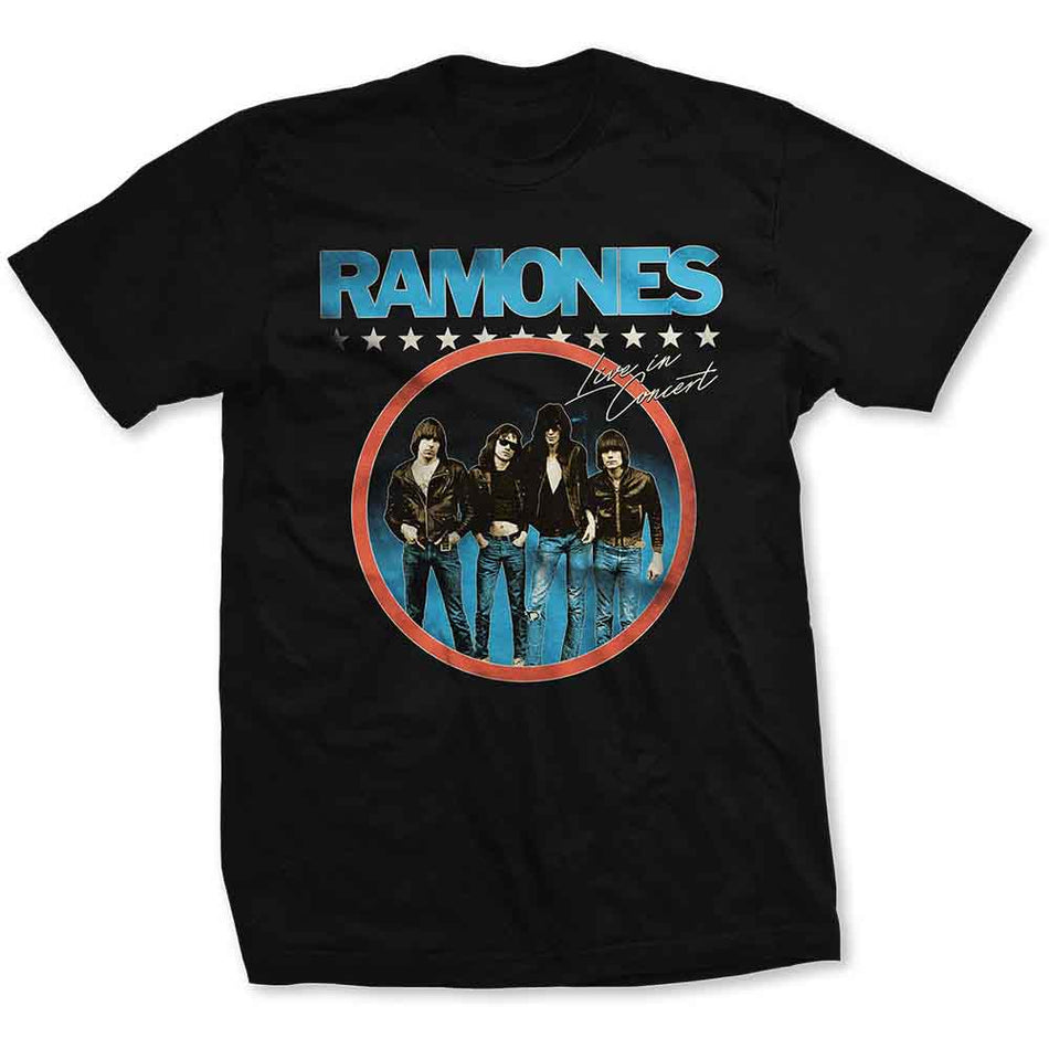 Ramones Unisex T-Shirt: Circle Photo (Black)