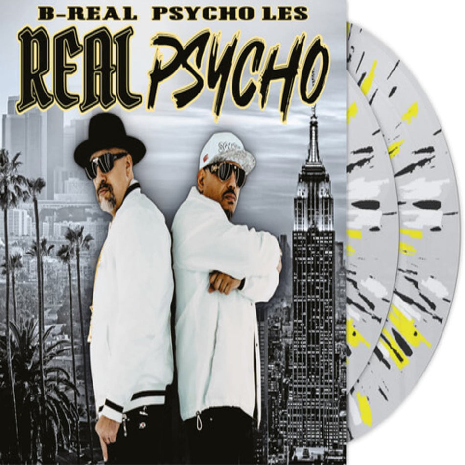 B-Real & Psycho Les - Real Psycho - Deluxe Limited Edition - Clear with Black, Yellow & White Splatter Gatefold Cover - [Vinyl]