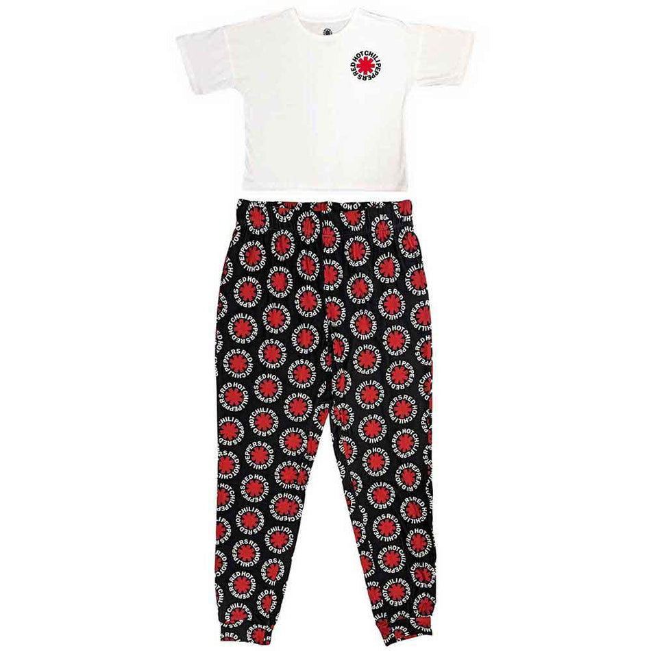 Red Hot Chili Peppers Ladies Pyjamas: Classic Asterisk (Black & White)