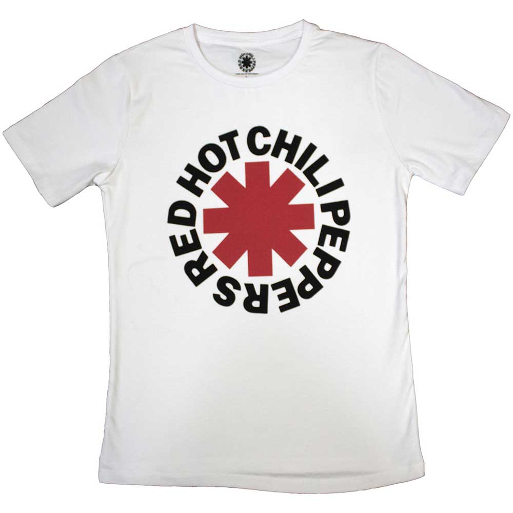 Red Hot Chili Peppers Ladies T-Shirt: Classic Asterisk (White)