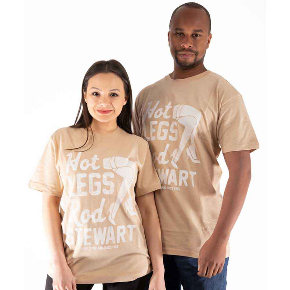 Rod Stewart Unisex T-Shirt: Hot Legs (Sand)