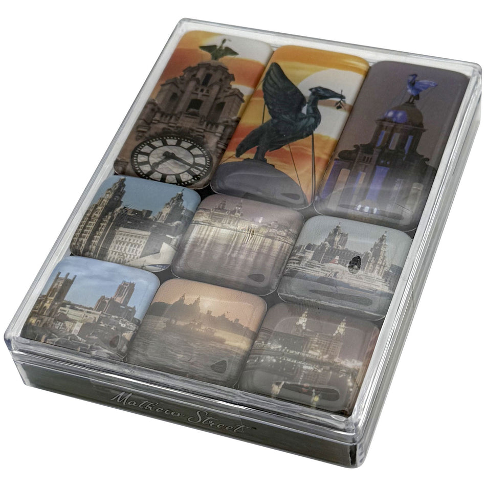 Rock Off Epoxy Magnet Set: City Of Liverpool Photos (9 Piece)