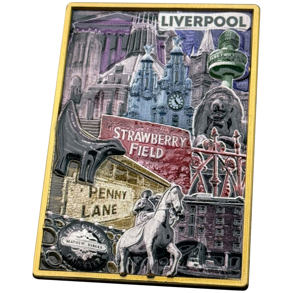 Rock Off Pin Badge: City Of Liverpool Landmarks