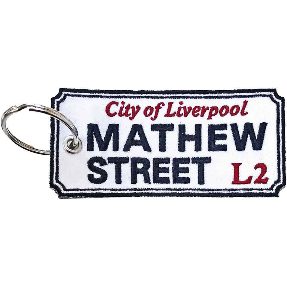 Rock Off Patch Keychain: Mathew Street Liverpool Sign (Double Sided)