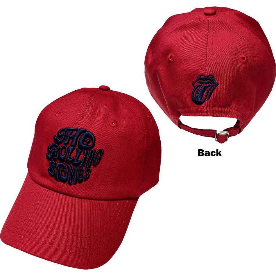 The Rolling Stones Unisex Baseball Cap: Vintage 70s Logo (Maroon Red)