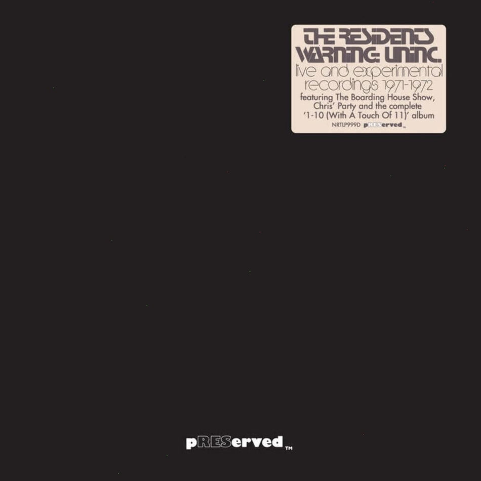 The Residents - WARNING: UNiNC.: Live And Experimental Recordings 1971-1972 - (RSD Exclusive) - [Vinyl]