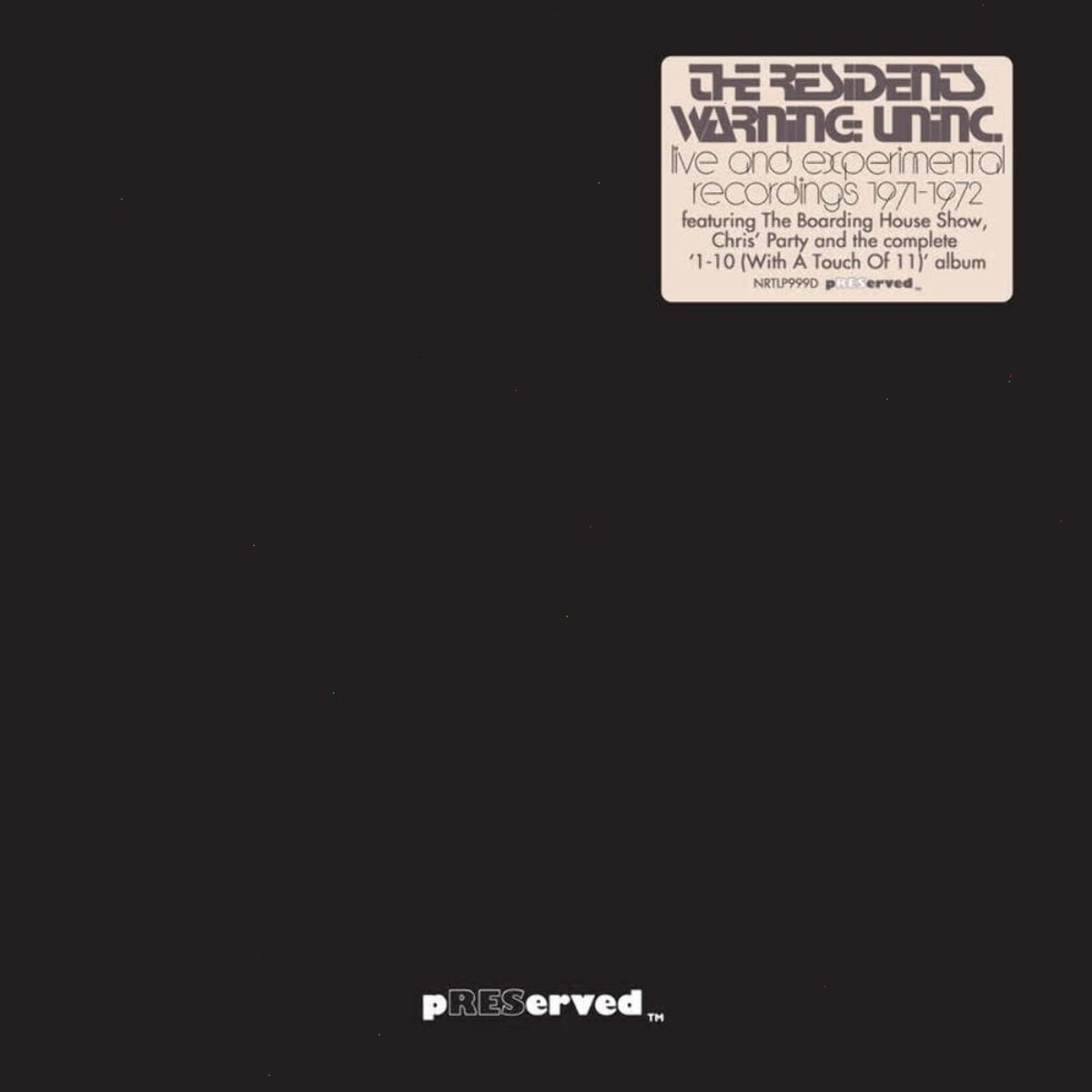 The Residents - WARNING: UNiNC.: Live And Experimental Recordings 1971-1972 - (RSD Exclusive) - [Vinyl]