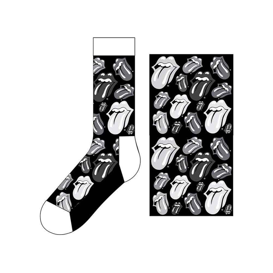 The Rolling Stones Unisex Ankle Socks: Classic Tongues (Black) (UK Size 7 - 11)
