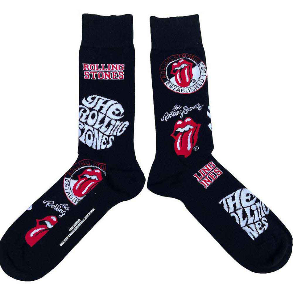 The Rolling Stones Unisex Ankle Socks: Logos (Black) (UK Size 4 - 7)