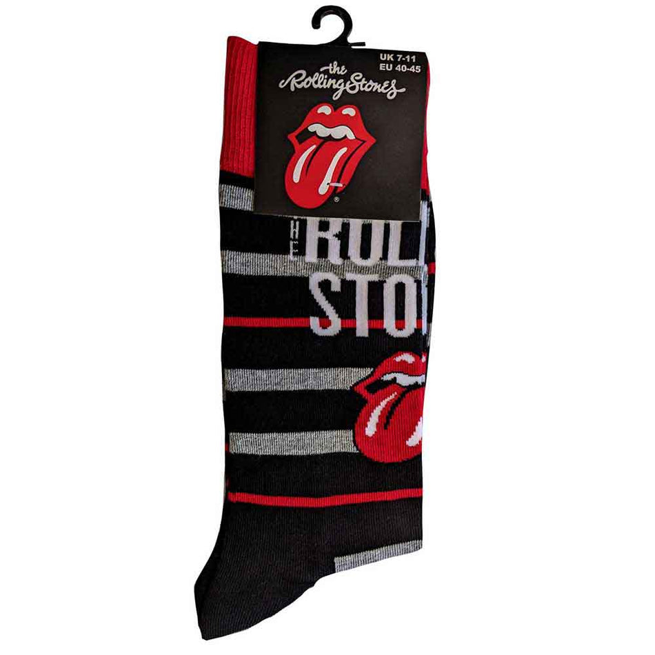 The Rolling Stones Unisex Ankle Socks: Logo & Tongue (Black) (UK Size 7 - 11)
