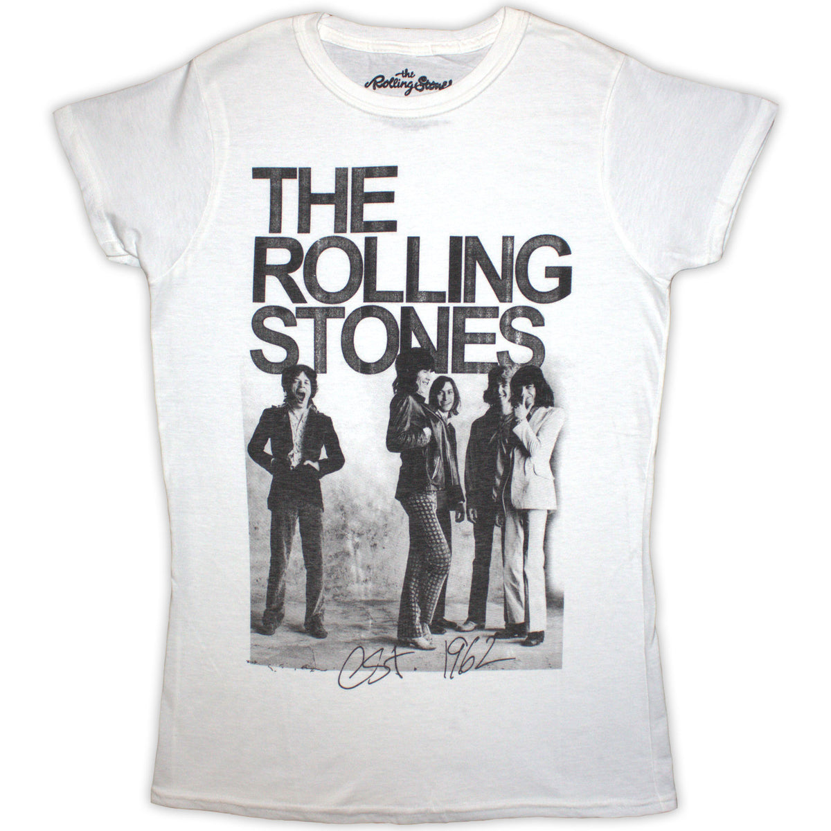The Rolling Stones Ladies T-Shirt: Est. 1962 Group Photo (White)