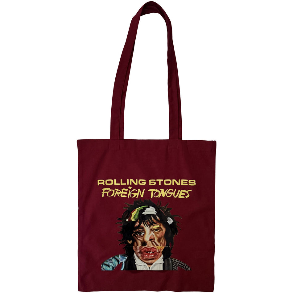 The Rolling Stones Cotton Tote Bag: Foreign Tongues (Red)