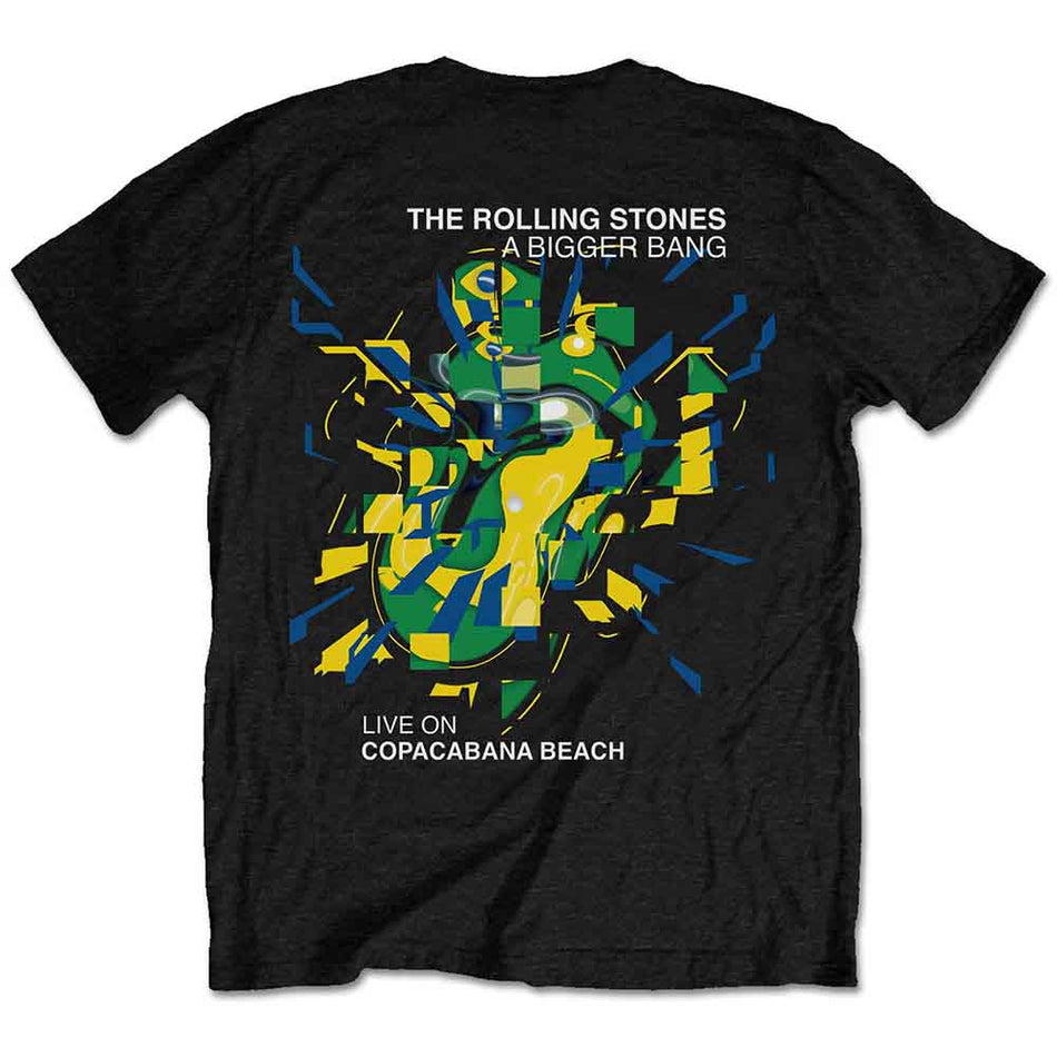 The Rolling Stones Unisex T-Shirt: Bigger Bang - Brazil '80 (Black) (Back Print)