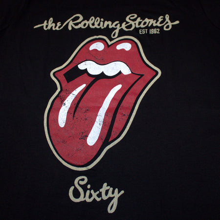 The Rolling Stones Unisex T-Shirt: Sixty Plastered Tongue (Black) (Embellished)