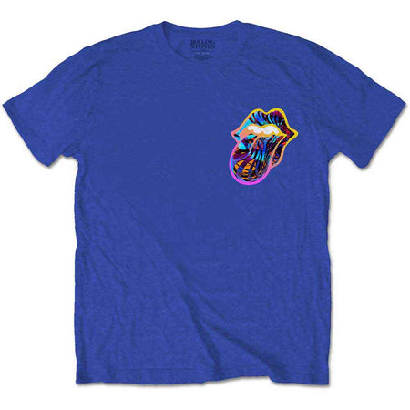 The Rolling Stones Unisex T-Shirt: Sixty Gradient Text (Royal Blue) (Back Print)