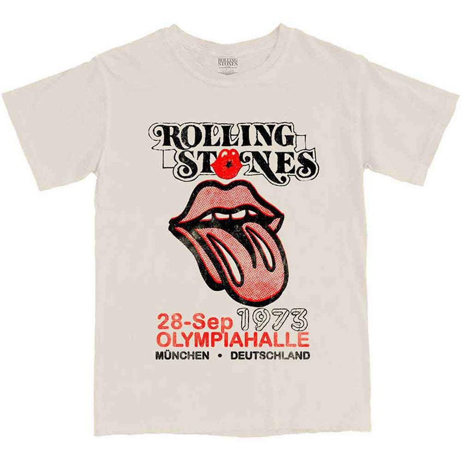 The Rolling Stones Unisex T-Shirt: Munich '73 (Sand)