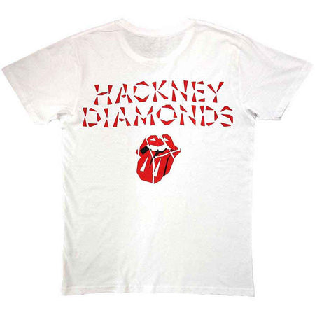 The Rolling Stones Unisex T-Shirt: Hackney Diamonds (White) (Back Print)