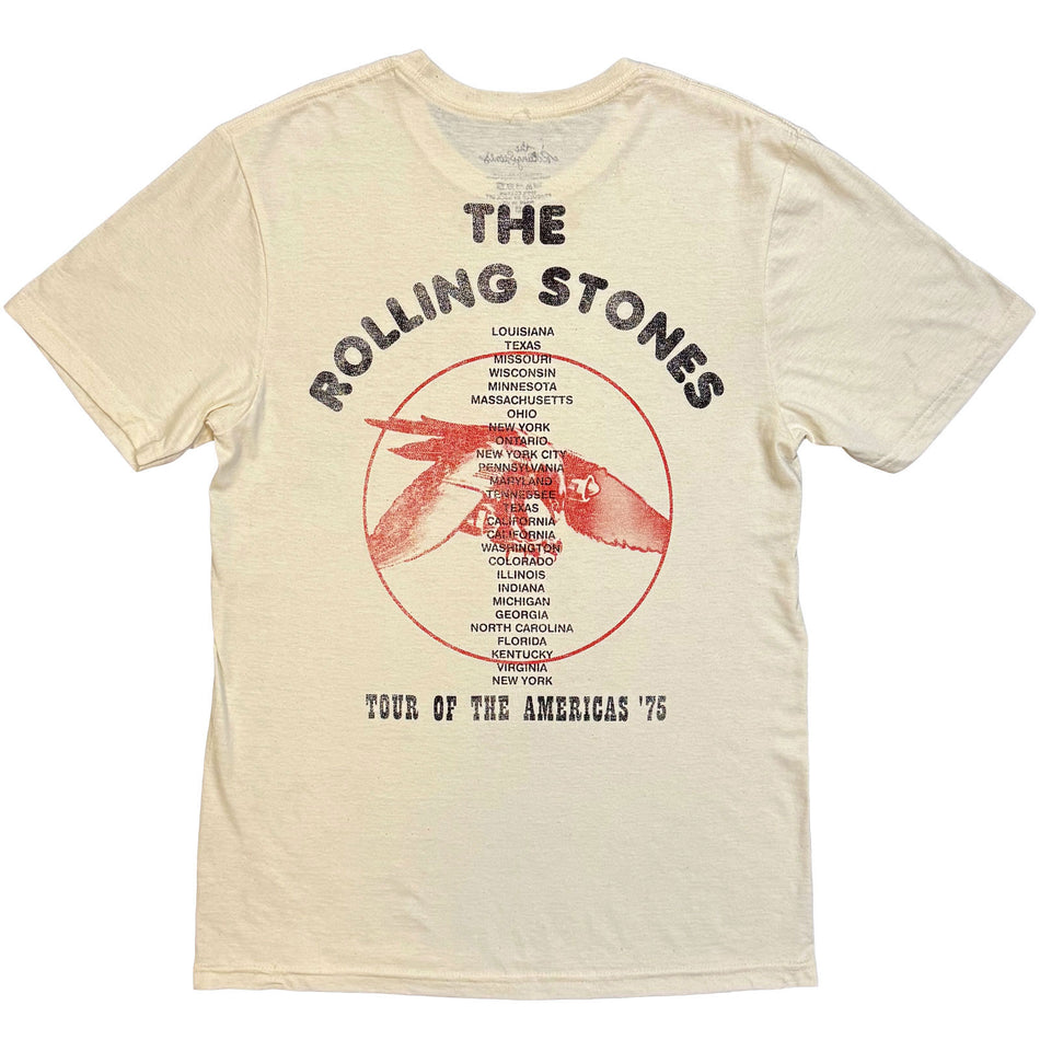 The Rolling Stones Unisex T-Shirt: New York City (Natural) (Back Print)