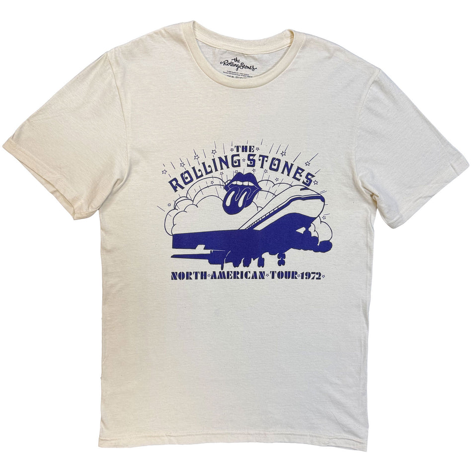 The Rolling Stones Unisex T-Shirt: North American Tour 1972 (Natural)