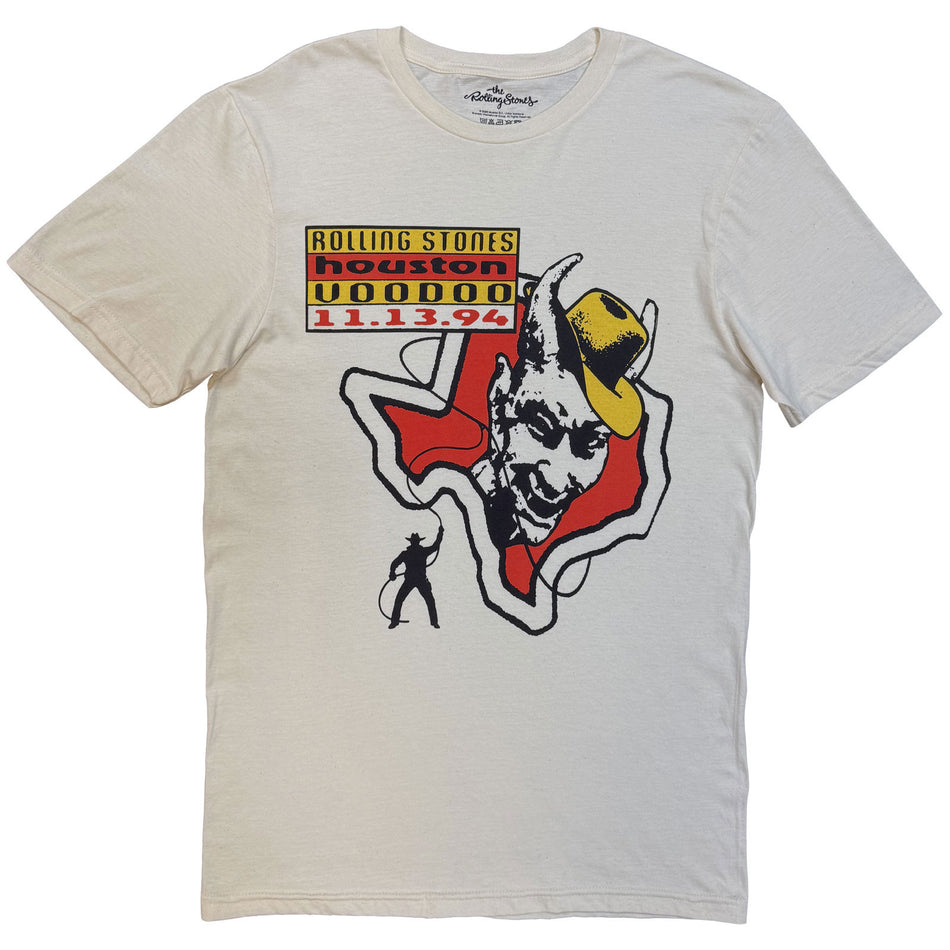 The Rolling Stones Unisex T-Shirt: Houston (Natural)