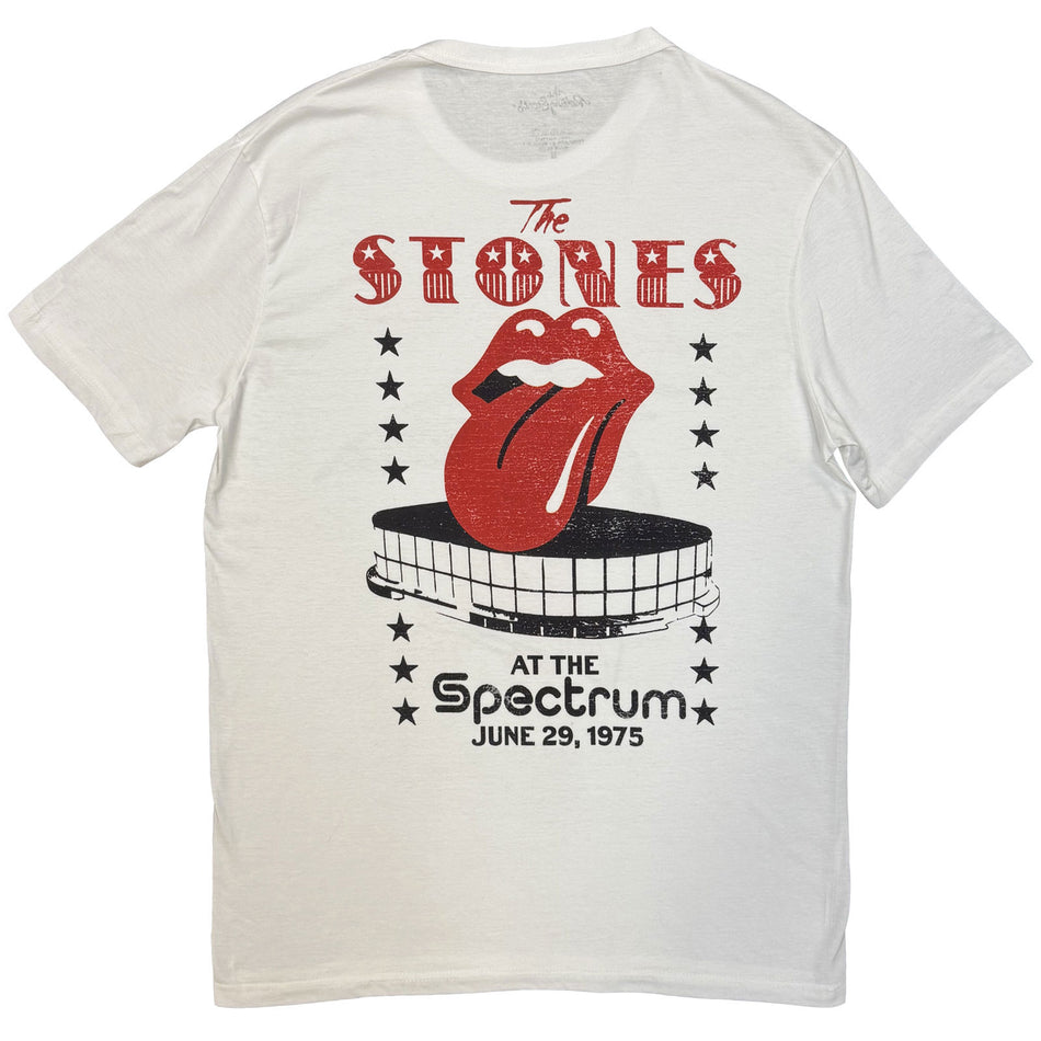 The Rolling Stones Unisex T-Shirt: Philadelphia Eagle 1975 (White) (Back Print)