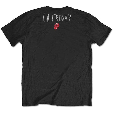The Rolling Stones Unisex T-Shirt: LA Friday (Black) (Back Print)