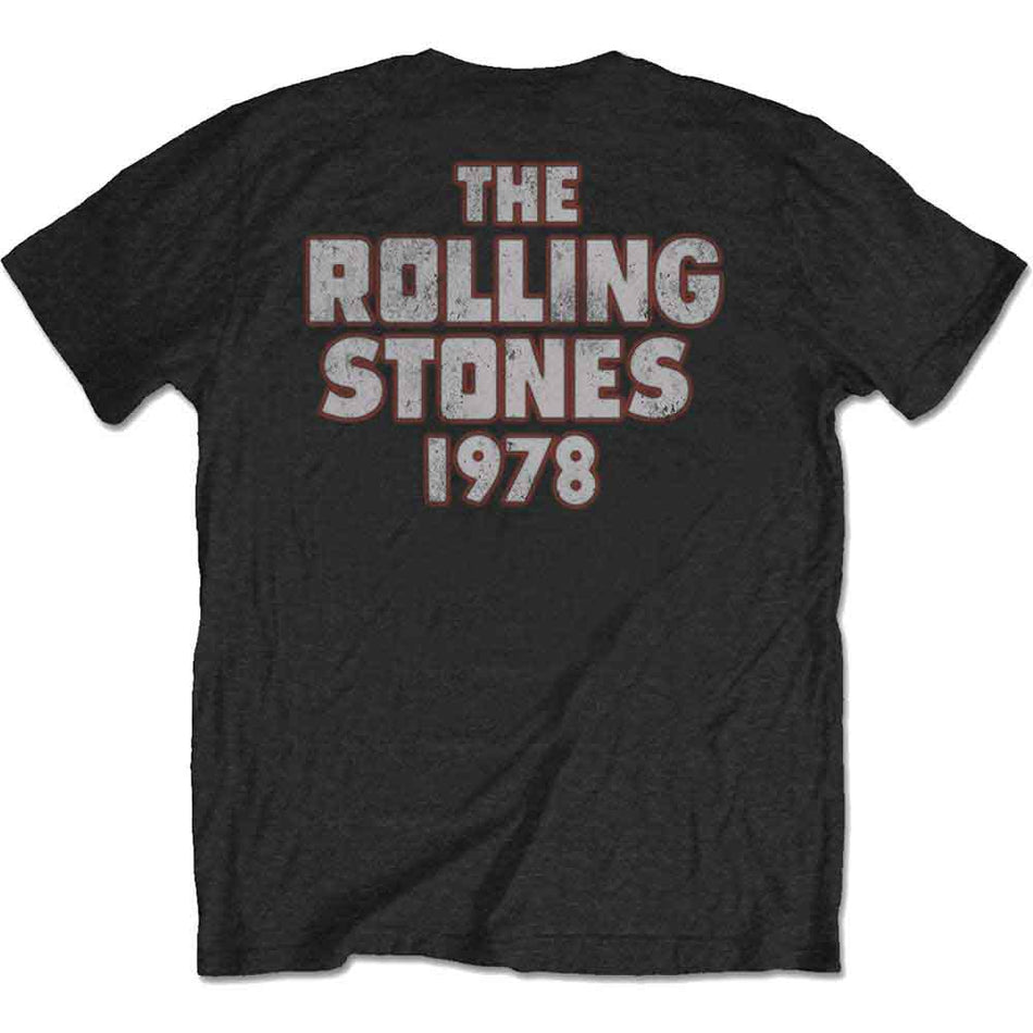 The Rolling Stones Unisex T-Shirt: Dragon '78 (Black) (Back Print)