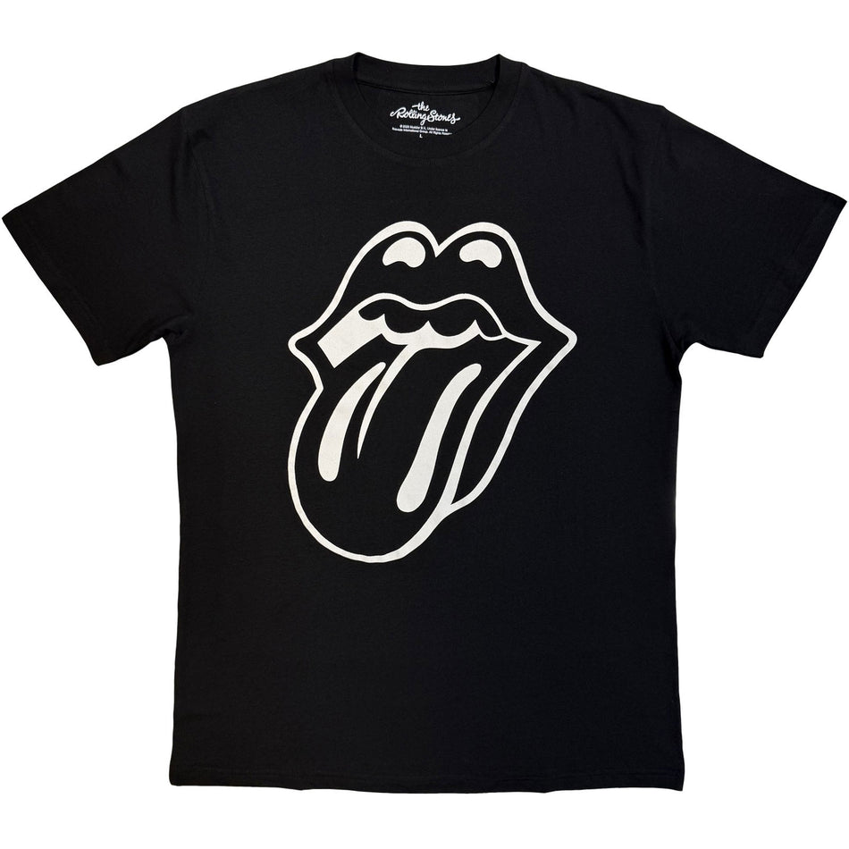 The Rolling Stones Unisex T-Shirt: Classic Tongue Mono (Black)