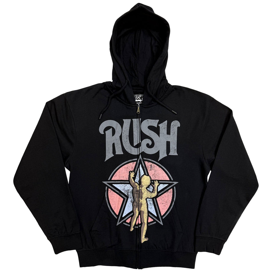 Rush Unisex Zipped Hoodie: Starman (Black)