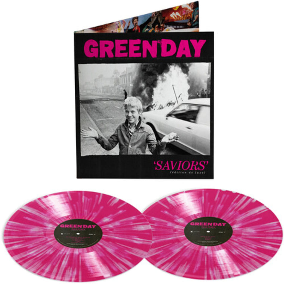 Green Day - Saviors (Ã©dition de luxe) [Hot Pink with White Splatter 2LP] [Explicit Content] - (Parental Advisory Explicit Lyrics, Deluxe Edition, Colored Vinyl, Pink, White) - [Vinyl]